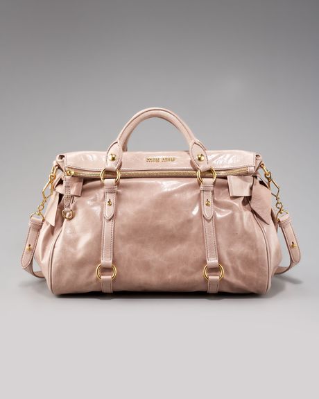 Miu Miu Leather Bow Bag in Pink - Lyst