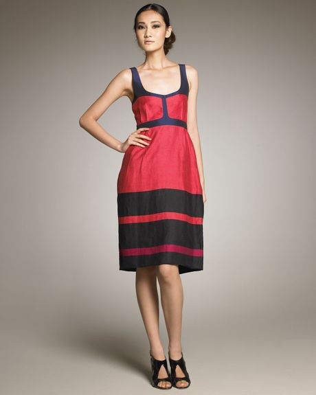 Narciso Rodriguez Swingy Contrast Dress in Multicolor (multi) - Lyst
