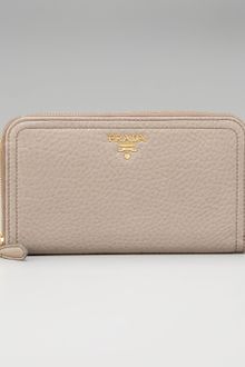 Prada Vitello Daino Ziparound Wallet - Lyst