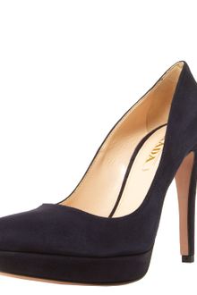 Prada Suede Platform Pump - Lyst