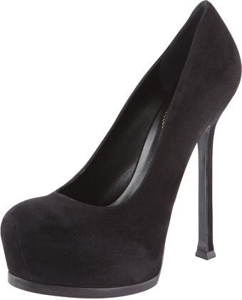 Yves Saint Laurent Tribtoo Suede Pumps - Lyst