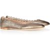 Chloé Lauren Metallic Leather Ballet Flats in Gold (anthracite) - Lyst