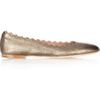Chloé Lauren Metallic Leather Ballet Flats in Gold (anthracite) - Lyst