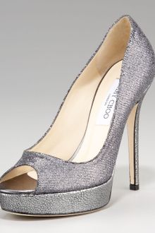 Jimmy Choo Crown Glittered Peep-Toe Platform Pump - Lyst