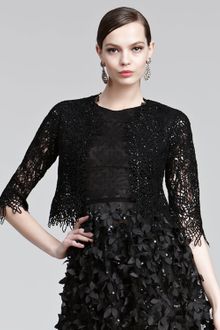 Oscar de la Renta Sequined Cropped Jacket - Lyst