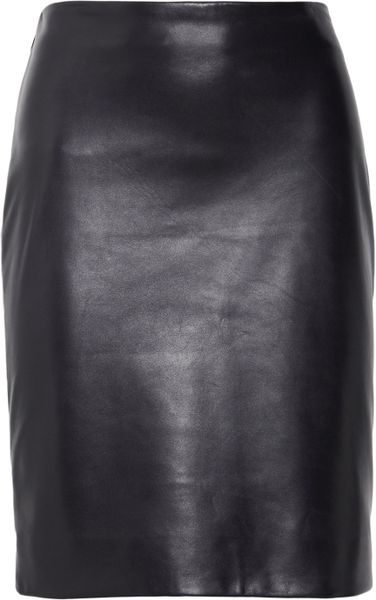 The Row Norick Leather Pencil Skirt in Blue (midnight) - Lyst