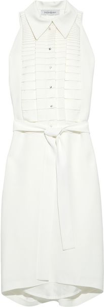 Yves Saint Laurent Drapedback Crepe Tuxedo Dress in White (ivory) - Lyst
