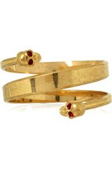 Alexander McQueen Embellished Brass Wrap Bracelet