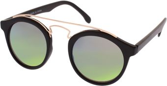 ASOS Collection Asos Round Sunglasses with Metal Bridge Detail and Revo Lens - Lyst