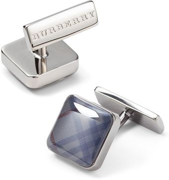 Burberry Enamel Check Square Cuff Links - Lyst