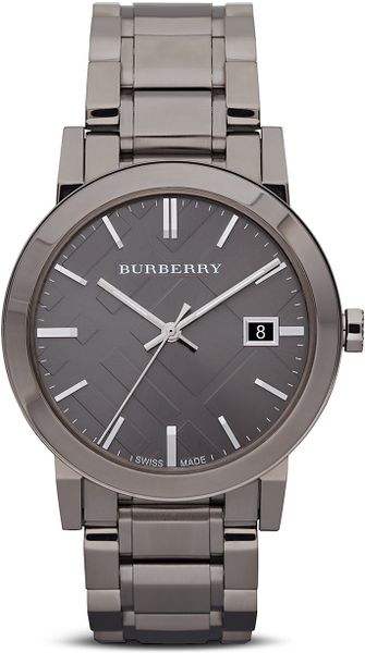 Burberry Stainless Steel Bracelet Watch with Check Etching 38mm - Lyst