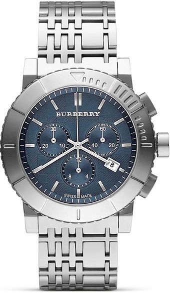 Burberry Round Faced Checkinspired Link Bracelet 42 Mm - Lyst
