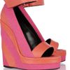 Pierre Hardy Canvas and Leather Platform Wedge Sandals in Pink - Lyst