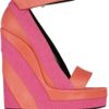 Pierre Hardy Canvas and Leather Platform Wedge Sandals in Pink - Lyst