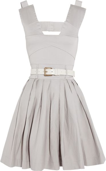 Preen Line Jenny Belted Stretch Cottondrill Dress in Gray - Lyst