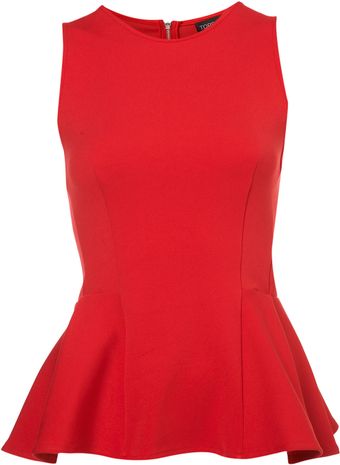 Topshop Panel Peplum Shell Top - Lyst