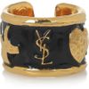 Yves Saint Laurent Ycons Enameled Goldplated Ring in Gold - Lyst
