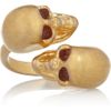 Alexander Mcqueen Swarovski Crystal Doubleskull Ring in Gold - Lyst