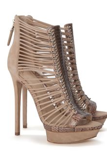 B Brian Atwood Open Toe Platform Strappy Bootie - Lyst