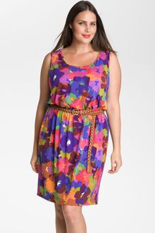 Calvin Klein Belted Print Tank Dress - Lyst