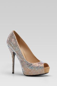 Gucci Sofia Etoile High Heel Opentoe Platform with Strass Embroidery - Lyst