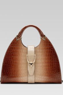 Gucci Stirrup Shaded Crocodile Top Handle Bag - Lyst