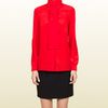 Gucci Pleated Sash Blouse in Red - Lyst