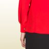 Gucci Pleated Sash Blouse in Red - Lyst