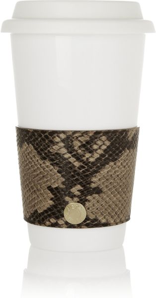Jimmy Choo Rika Croc-Effect Leather Coffee Cup Sleeve - Lyst