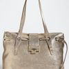 Jimmy Choo Rhea Glitter Leather Tote in Gold - Lyst