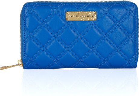 Marc Jacobs Hudson Quilted Leather Wallet in Blue - Lyst