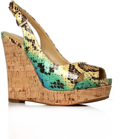 Nine West Laffinplay3 Wedges in Green - Lyst