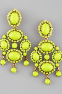 Oscar de la Renta Chartreuse Resin Earrings - Lyst