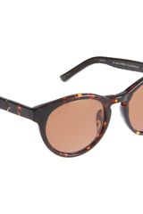 The Row Leatherwrapped Round Frame Sunglasses