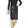 The Row Risting Ruched Leather Dress in Black (midnight) - Lyst