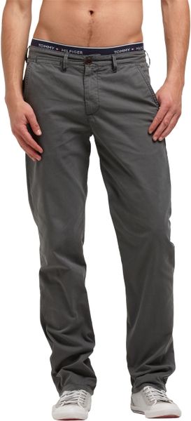 Tommy Hilfiger Sasha Fine Twill Chino in Gray for Men (grey) - Lyst
