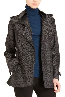 Yves Saint Laurent Short Leopard Trench - Lyst