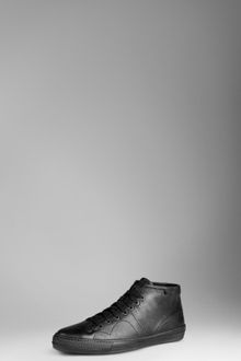 Burberry Leather Hightop Trainers - Lyst