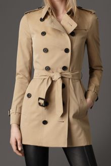 Burberry Short Cotton Gabardine Trench Coat - Lyst