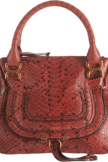 Chloé Python Marcie Small Satchel - Lyst