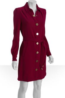 Diane Von Furstenberg Berry Crepe Snap Front Long Sleeve New Tunis Shirt Dress - Lyst
