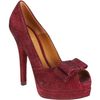 Fendi Bow Peep Toe Pump in Red - Lyst