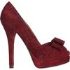Fendi Bow Peep Toe Pump in Red - Lyst