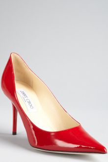 Jimmy Choo Red Patent Leather Agnes Pointed Toe Pumps - Lyst