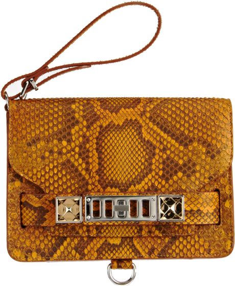Proenza Schouler Ps11 Clutch Python in Animal (gold) - Lyst