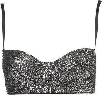 Topshop Beaded Sequin Balcony Bra - Lyst