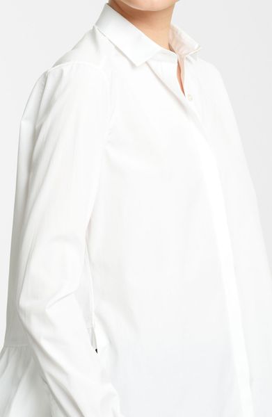 Valentino Poplin Blouse In White Lyst