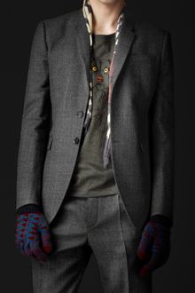 Burberry Prorsum Skinny Fit Check Wool Jacket - Lyst