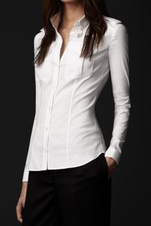 Burberry Prorsum Stretchcotton Fitted Shirt - Lyst