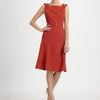 Carolina Herrera Wool Crepe Dress in Beige - Lyst